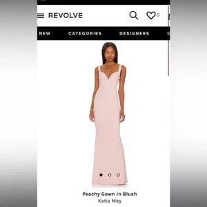 Revolve dress- katie may peachy dress long gown in blush